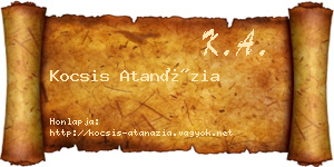 Kocsis Atanázia névjegykártya